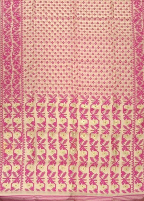 Grey Jamdani Cotton Saree Without Blouse Piece