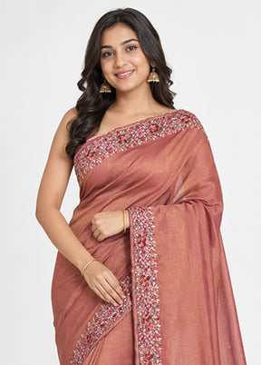 Purple Tissue Silk Saree With Blouse Piece