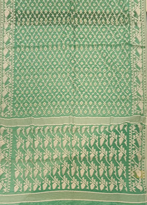 Green Jamdani Cotton Saree Without Blouse Piece