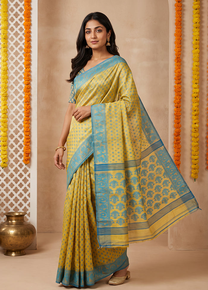 Cream Jamdani Cotton Saree Without Blouse Piece