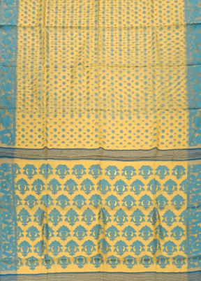 Cream Jamdani Cotton Saree Without Blouse Piece