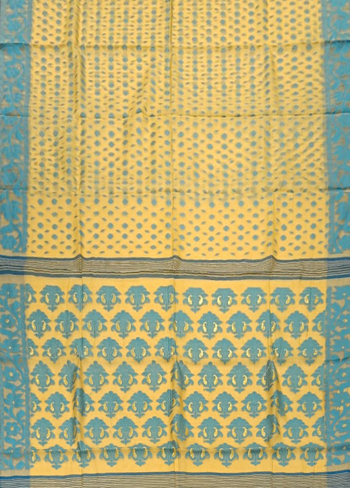 Cream Jamdani Cotton Saree Without Blouse Piece