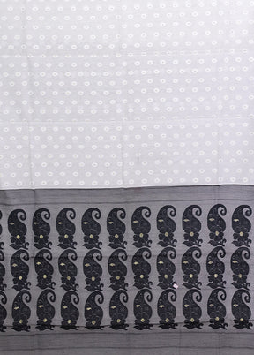 Grey Jamdani Cotton Saree Without Blouse Piece