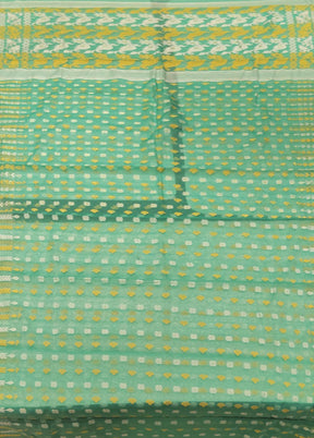 Green Jamdani Cotton Saree Without Blouse Piece