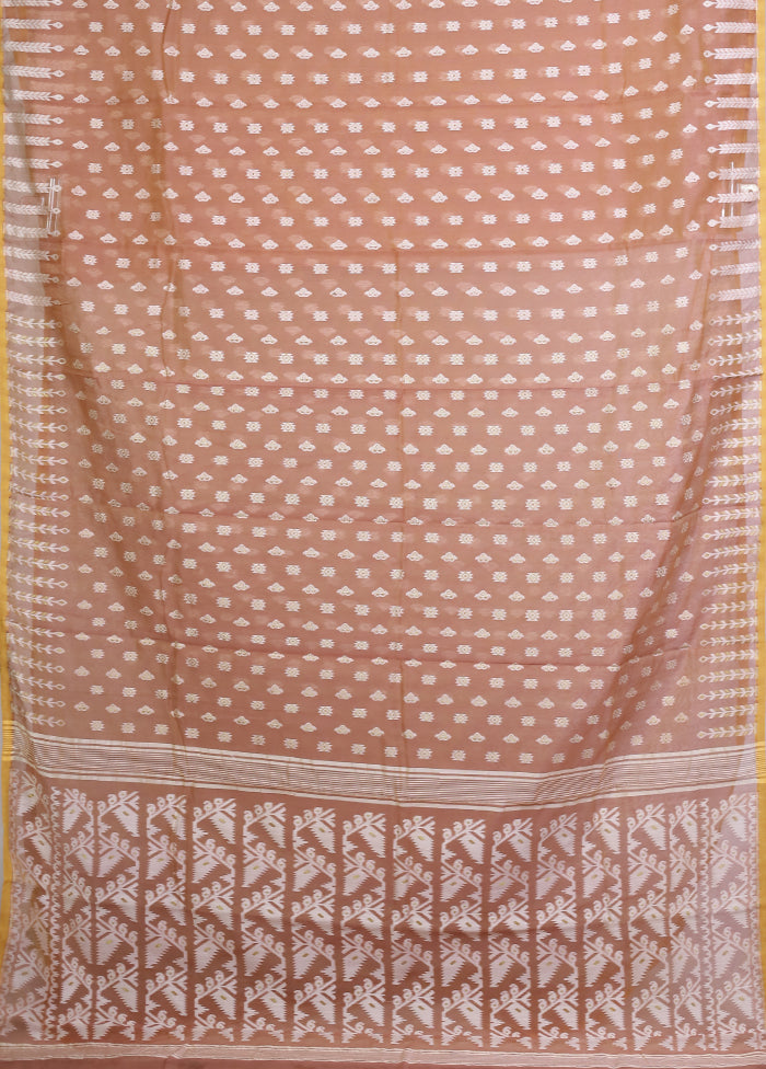 Pink Jamdani Cotton Saree Without Blouse Piece