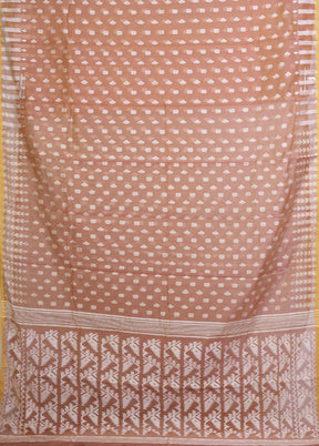Pink Jamdani Cotton Saree Without Blouse Piece