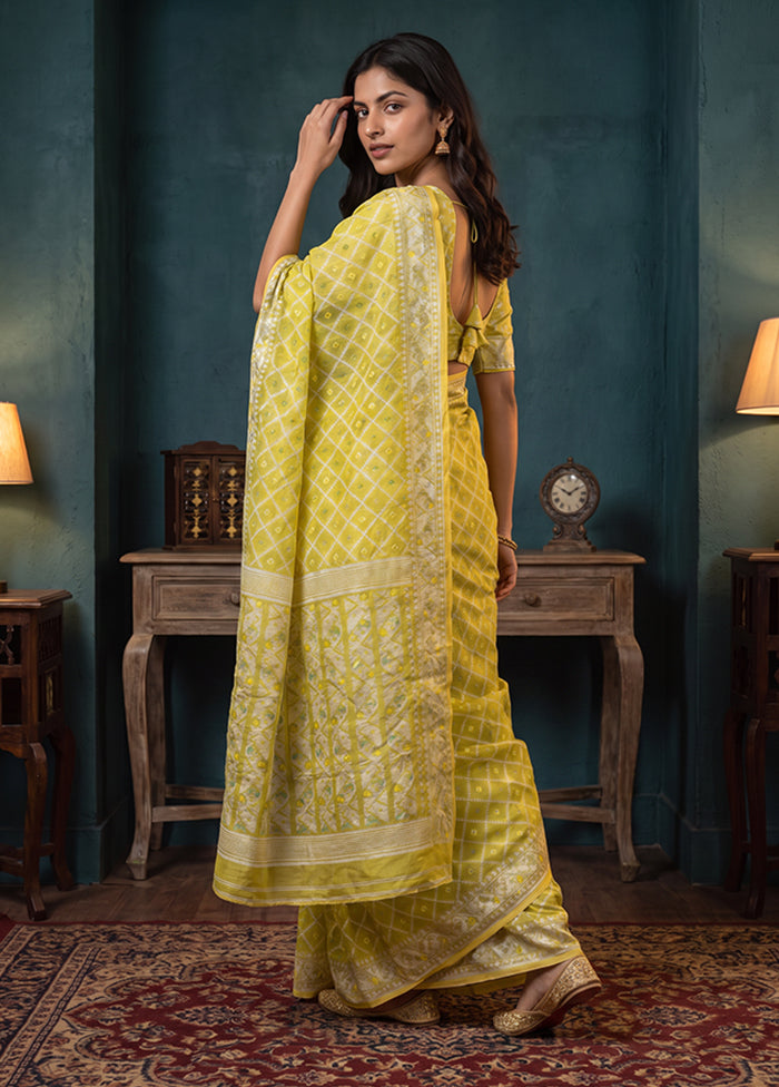 Green Jamdani Cotton Saree Without Blouse Piece