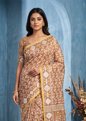 Pink Jamdani Cotton Saree Without Blouse Piece