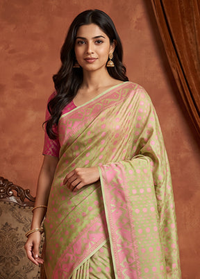 Green Jamdani Cotton Saree Without Blouse Piece
