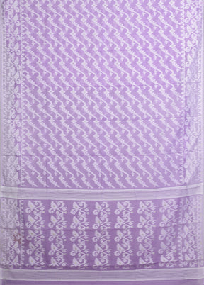 Purple Jamdani Cotton Saree Without Blouse Piece