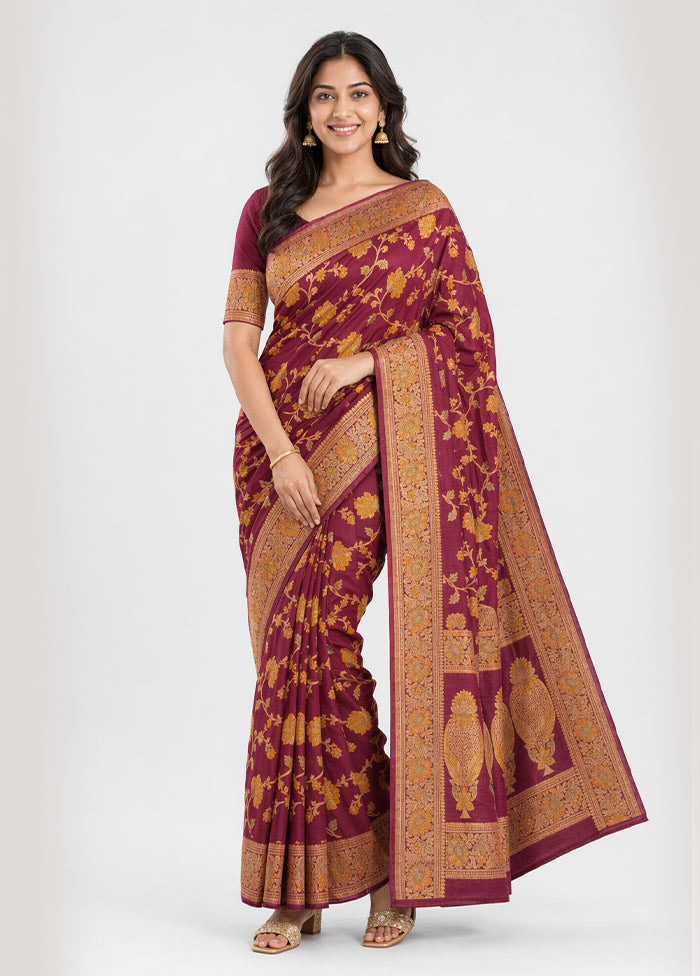 Pink Handloom Pure Georgette Saree With Blouse Piece
