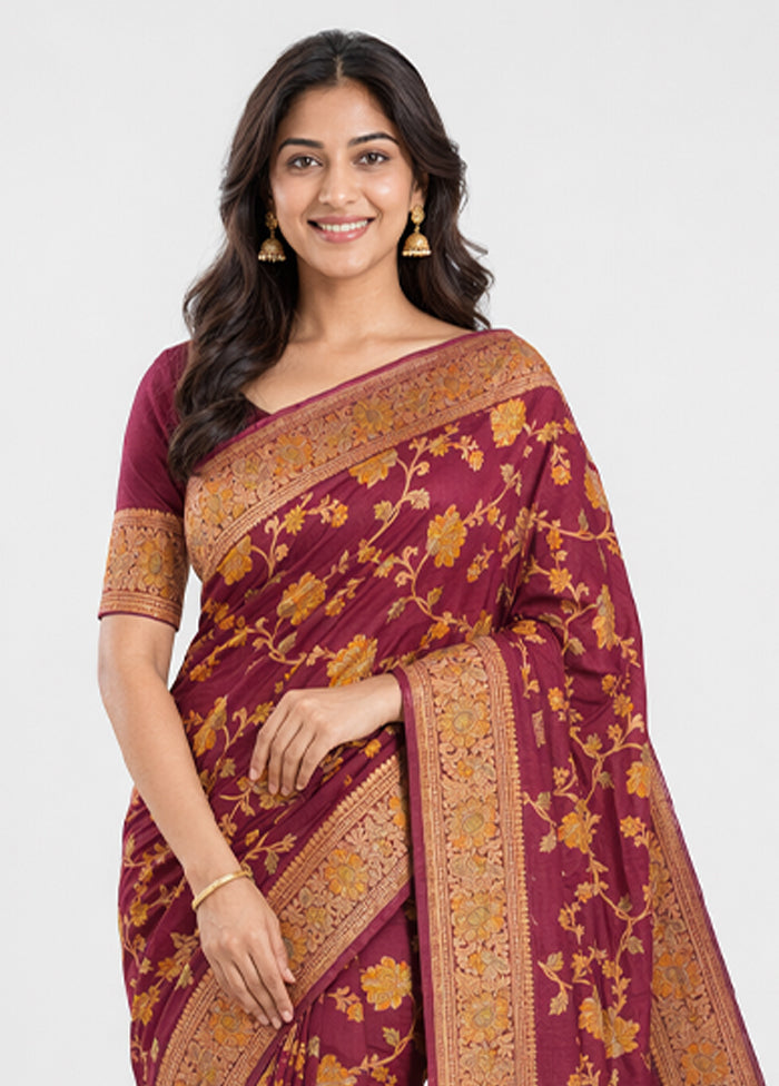 Pink Handloom Pure Georgette Saree With Blouse Piece