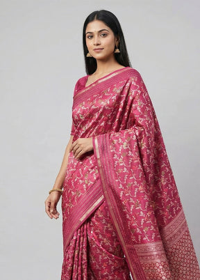 Purple Dupion Silk Saree With Blouse Piece