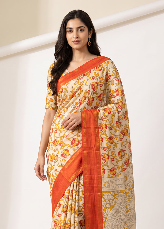 White Cotton Saree With Blouse Piece