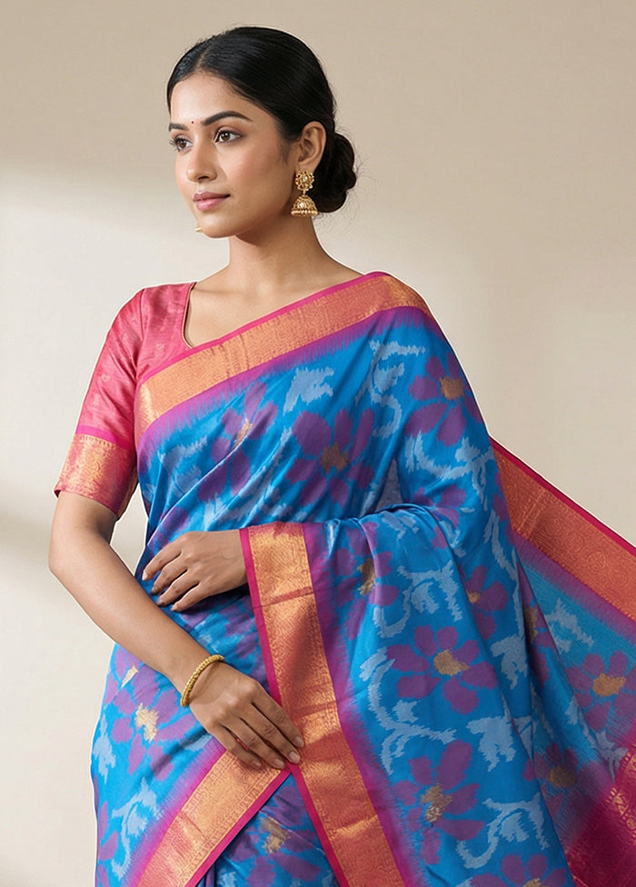 Purple Dupion Silk Saree With Blouse Piece