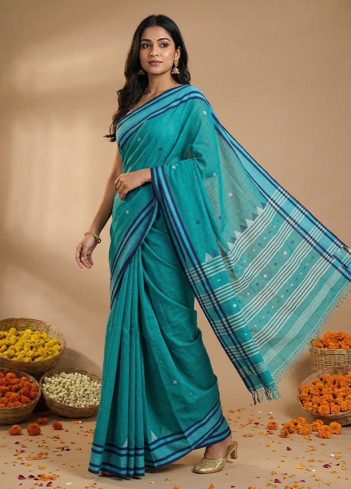Green Matka Silk Saree With Blouse Piece