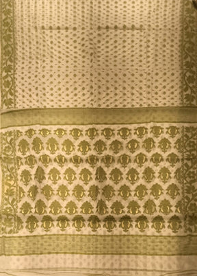 Cream Jamdani Cotton Saree Without Blouse Piece