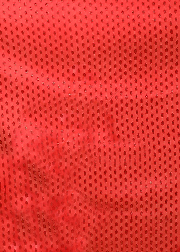 Red Katan Silk Saree With Blouse Piece