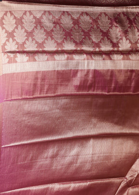 Pink Tissue Silk Saree With Blouse Piece