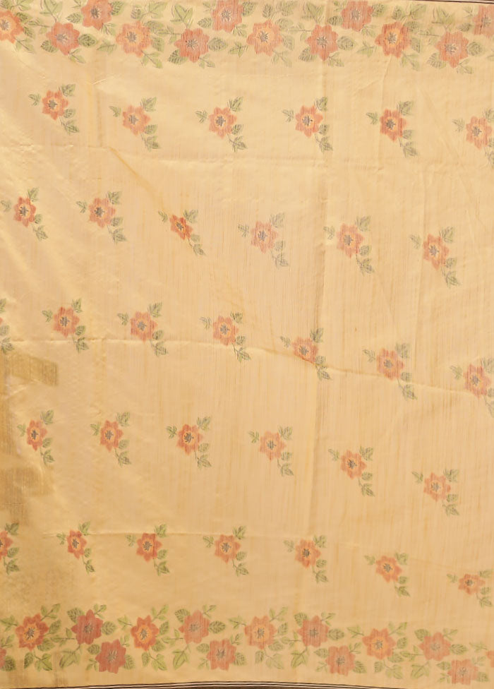 Yellow Matka Silk Saree With Blouse Piece