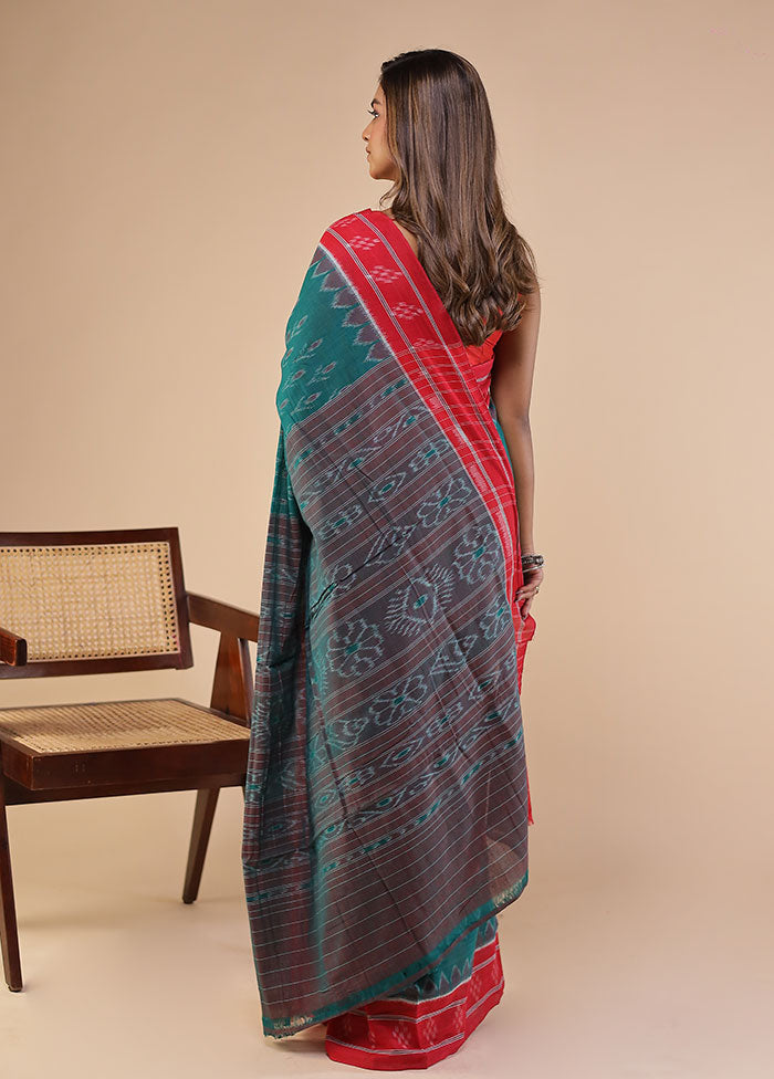 Green Bomkai Silk Saree Without Blouse Piece