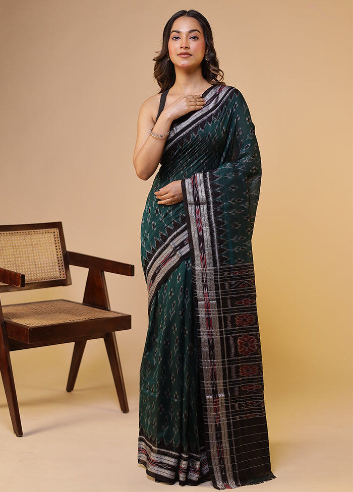 Green Bomkai Silk Saree Without Blouse Piece