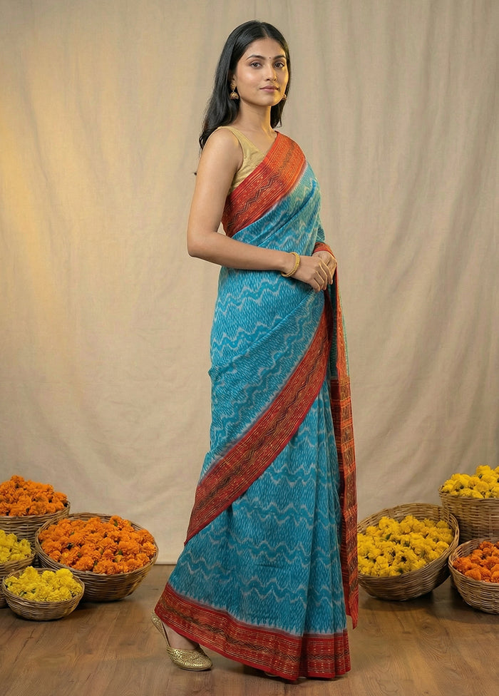 Green Handloom Bomkai Pure Silk Saree With Blouse Piece