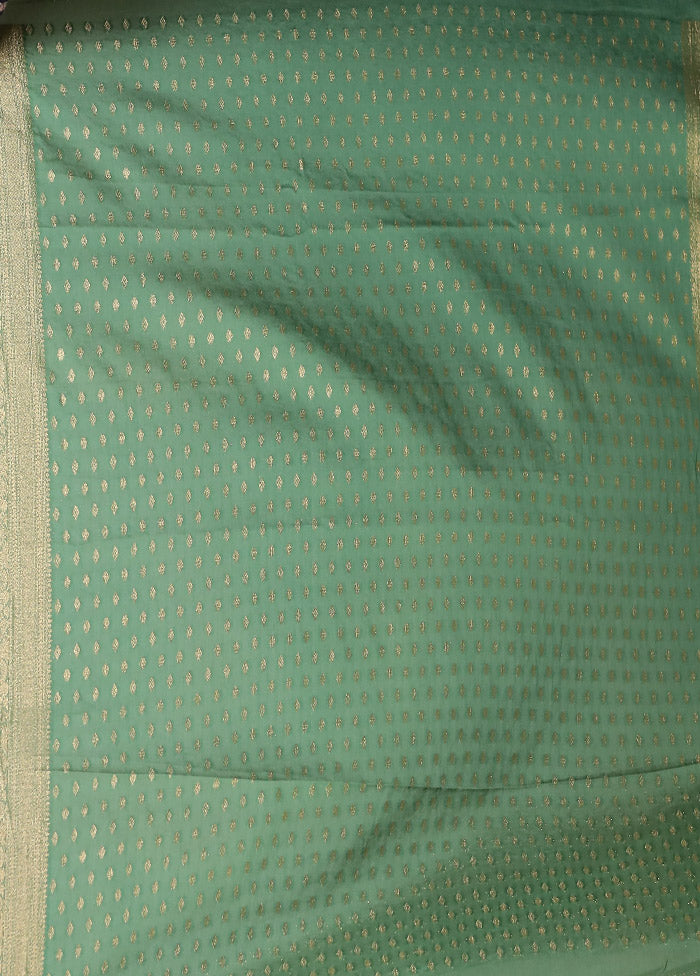Green Georgette Saree With Blouse Piece