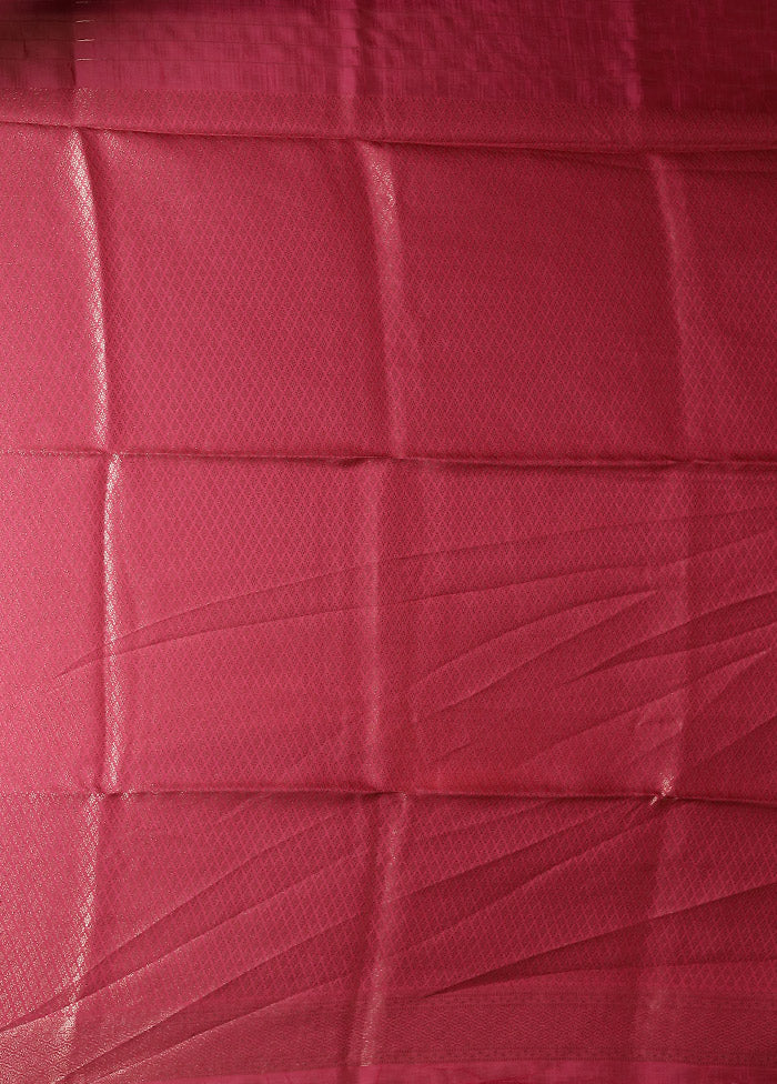 Pink Dupion Silk Saree With Blouse Piece
