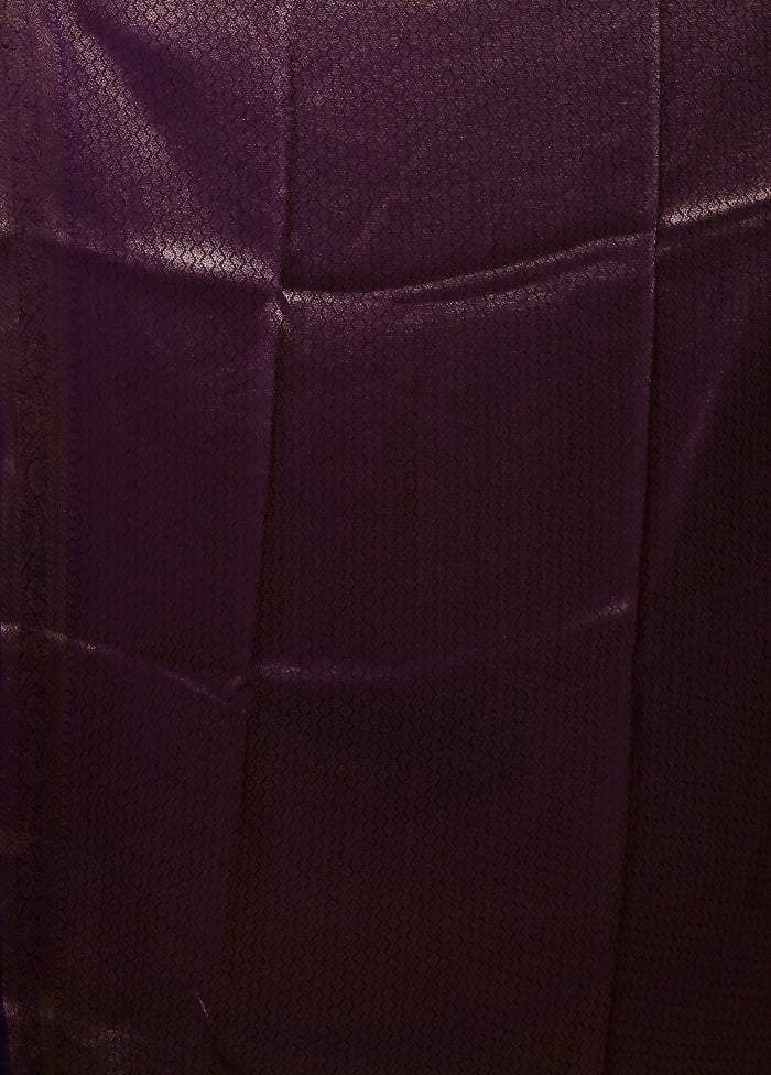 Purple Dupion Silk Saree With Blouse Piece