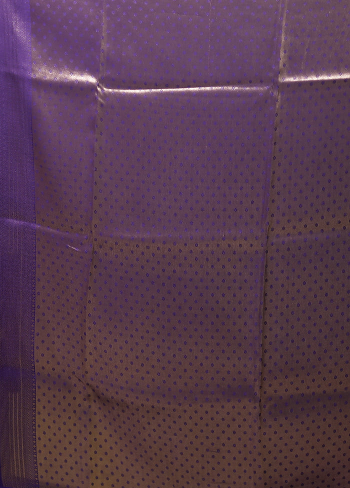 Blue Dupion Silk Saree With Blouse Piece