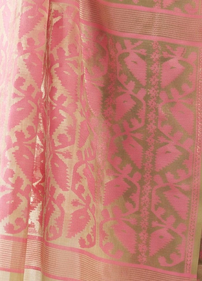 Green Jamdani Cotton Saree Without Blouse Piece