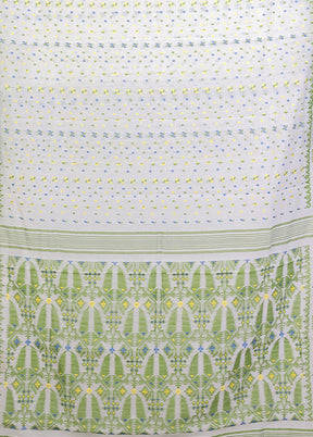 Green Jamdani Cotton Saree Without Blouse Piece