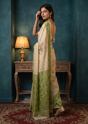 Green Jamdani Cotton Saree Without Blouse Piece