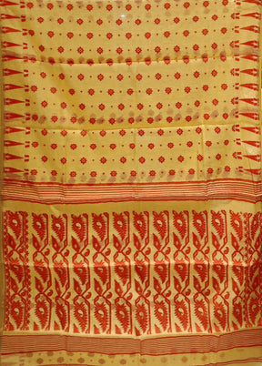 Cream Jamdani Cotton Saree Without Blouse Piece