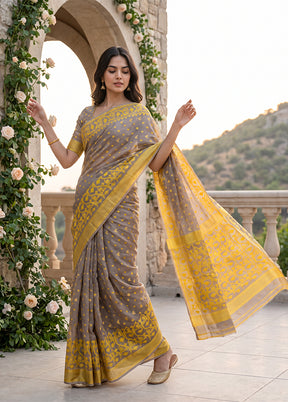Cream Jamdani Cotton Saree Without Blouse Piece