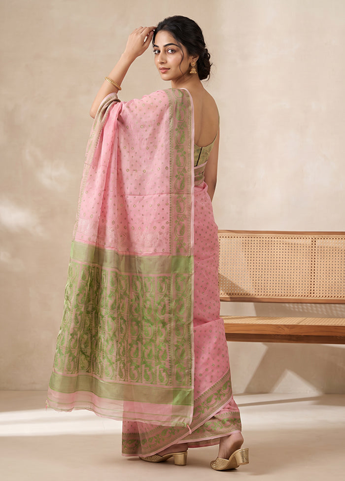 Cream Jamdani Cotton Saree Without Blouse Piece
