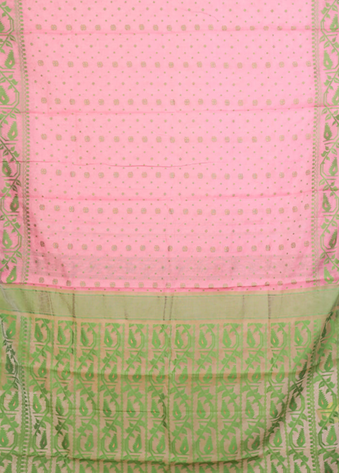 Cream Jamdani Cotton Saree Without Blouse Piece