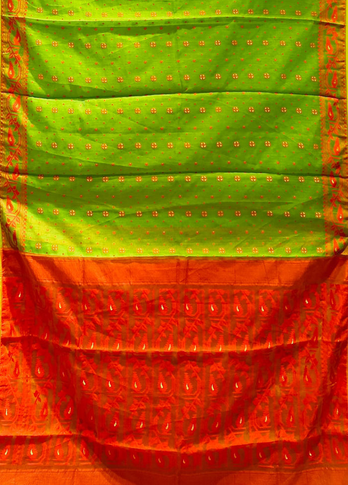 Red Jamdani Cotton Saree Without Blouse Piece