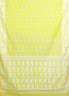 Green Jamdani Cotton Saree Without Blouse Piece
