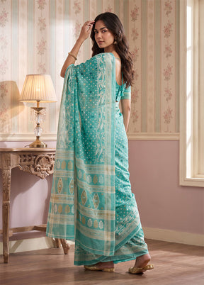 Green Jamdani Cotton Saree Without Blouse Piece