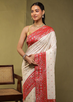Shubh Muhurat Duo – Multicolor Kalakshetra & White Dupion Silk Sarees