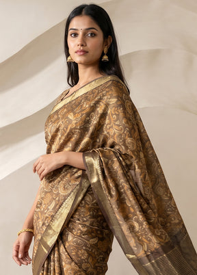 Cream Pure Cotton Saree With Blouse Piece