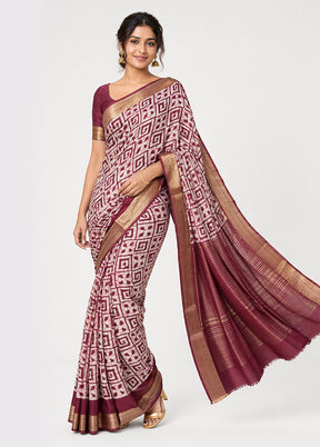 White Cotton Saree With Blouse Piece