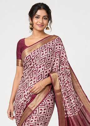 White Cotton Saree With Blouse Piece