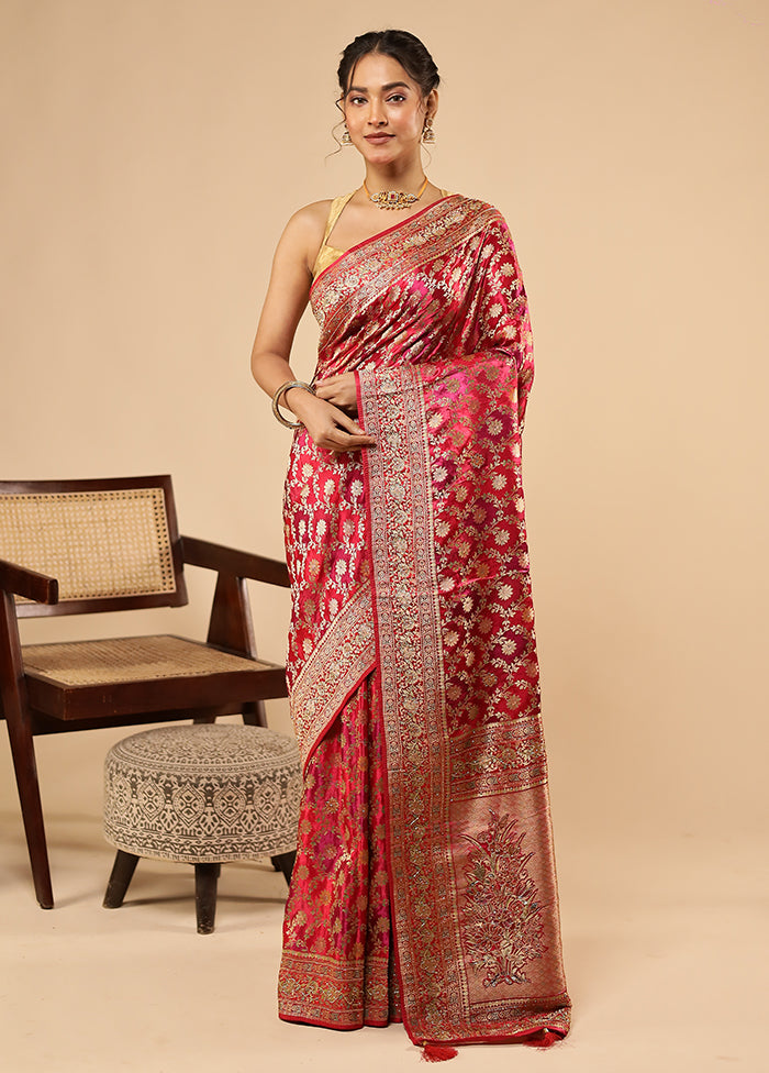 Multicolor Handloom Pure Georgette Saree With Blouse Piece