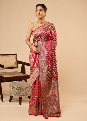 Multicolor Handloom Pure Georgette Saree With Blouse Piece