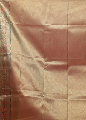 Gold Dupion Silk Saree With Blouse Piece
