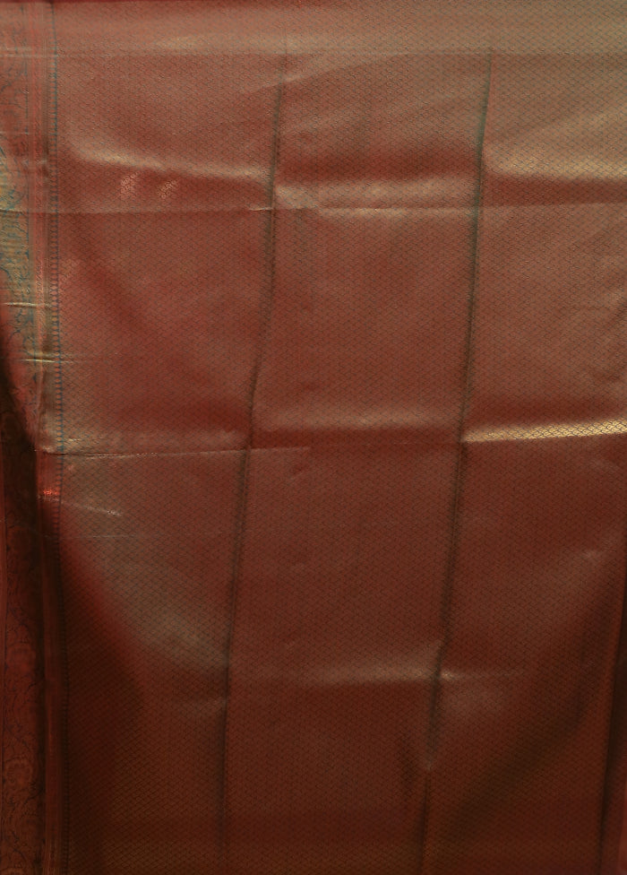 Gold Dupion Silk Saree With Blouse Piece