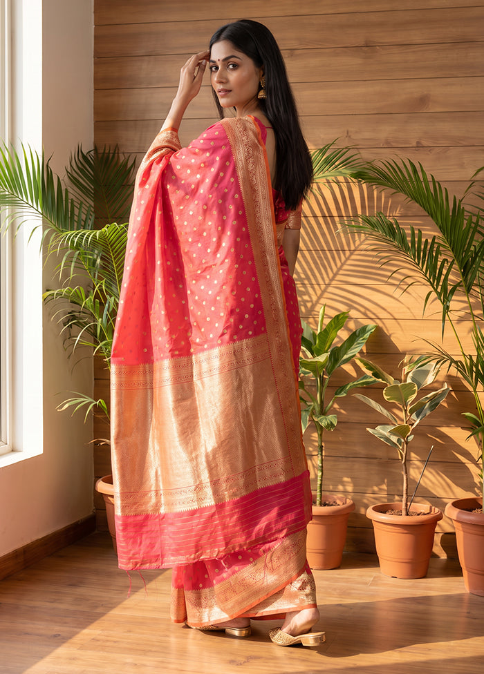 Pink Katan Silk Saree With Blouse Piece